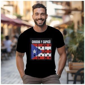 Black Puerto Rican Domino Graphic T-Shirt